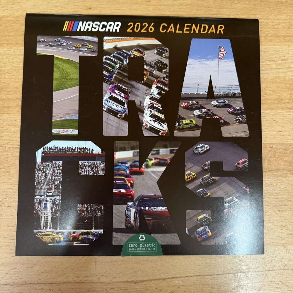 NASCAR Tracks 2026 Wall Calendar Zero Plastic Sealed